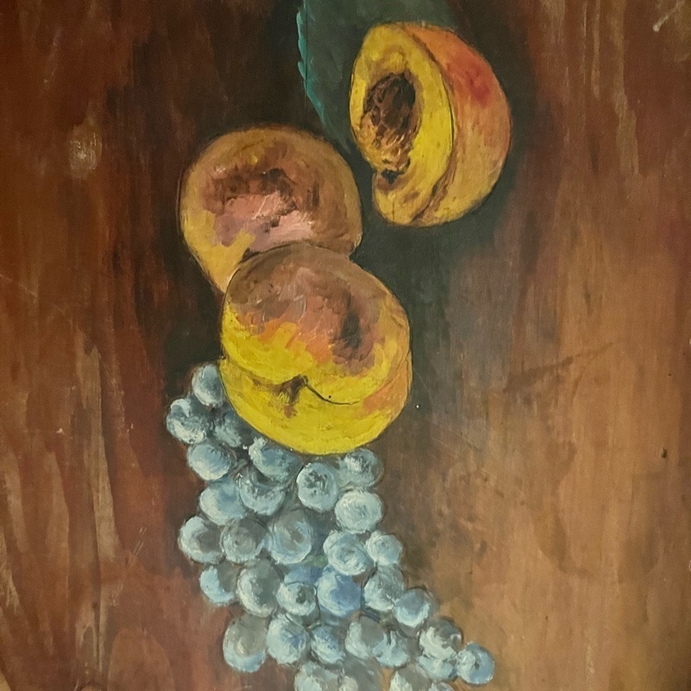 Large Vintage Hand Painted tray Wall hanging Art 22”x15” -Amazing piece !​​​​​​ - Picture 10 of 13